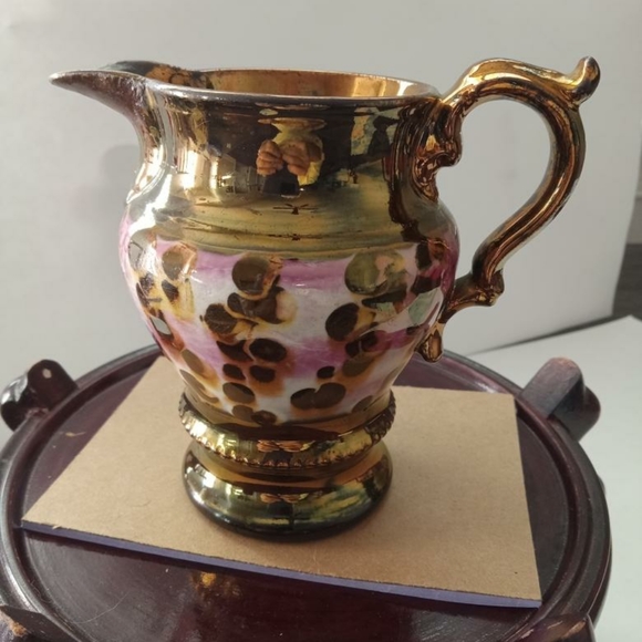 Vintage porcelain copper color creamer, pitcher. 8 oz. - Picture 3 of 7